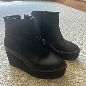 Castaner Wedge Women's Ankle Boots Size 37 7.5 Black EUC